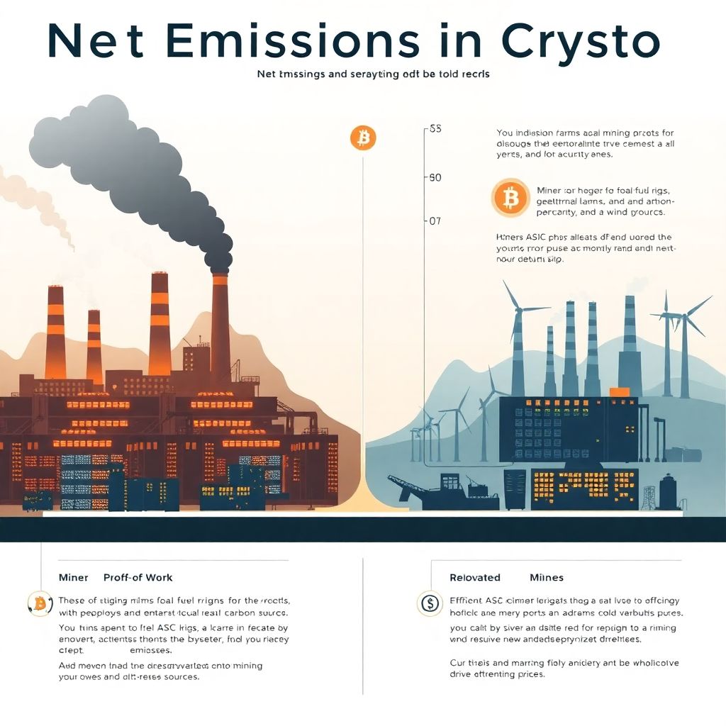 Net emission and energy considerations in crypto markets and their impact