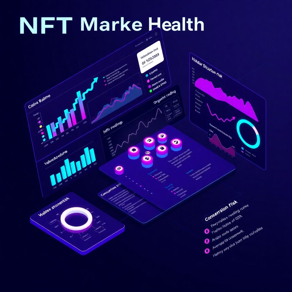 Quantitative metrics for Nft market health to evaluate growth, liquidity and risk