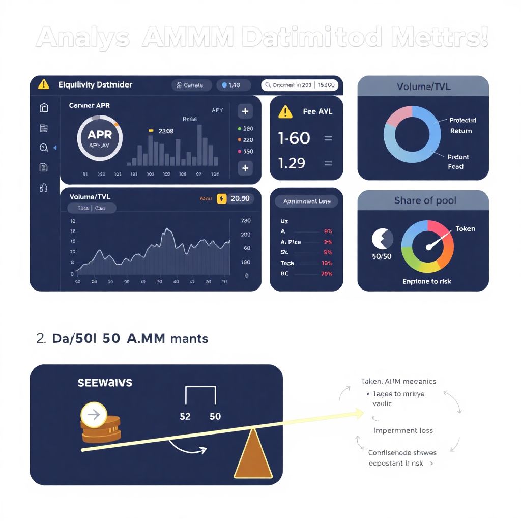 Interpreting liquidity provider metrics in amms to assess risk and returns
